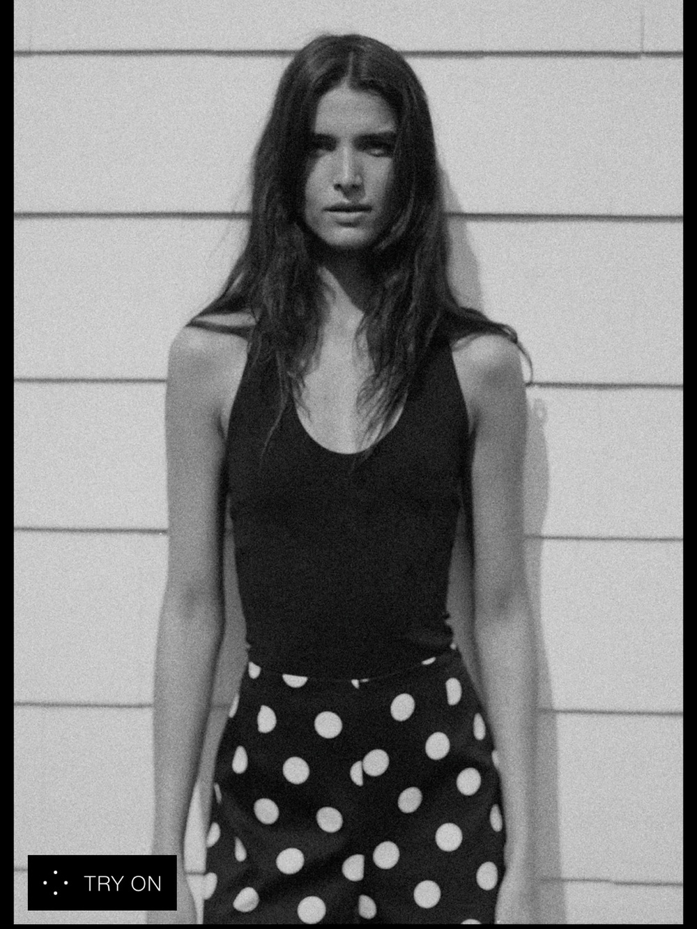 Zara Black Ribbed Halter Tank Top